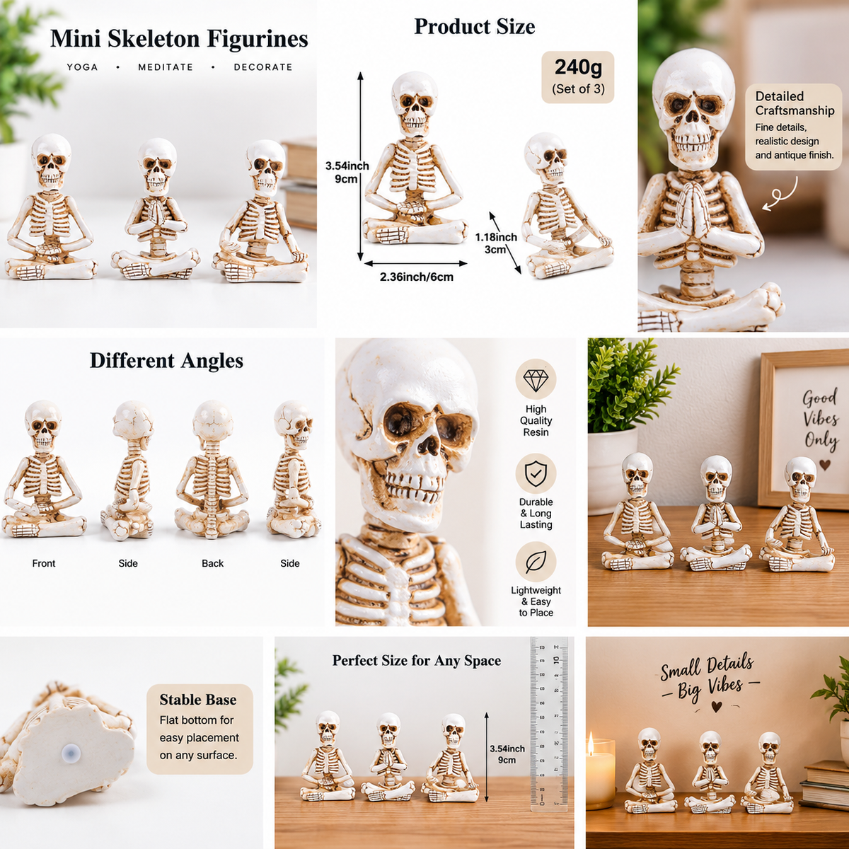 Desktop Meditation Skull Decoration Halloween Home