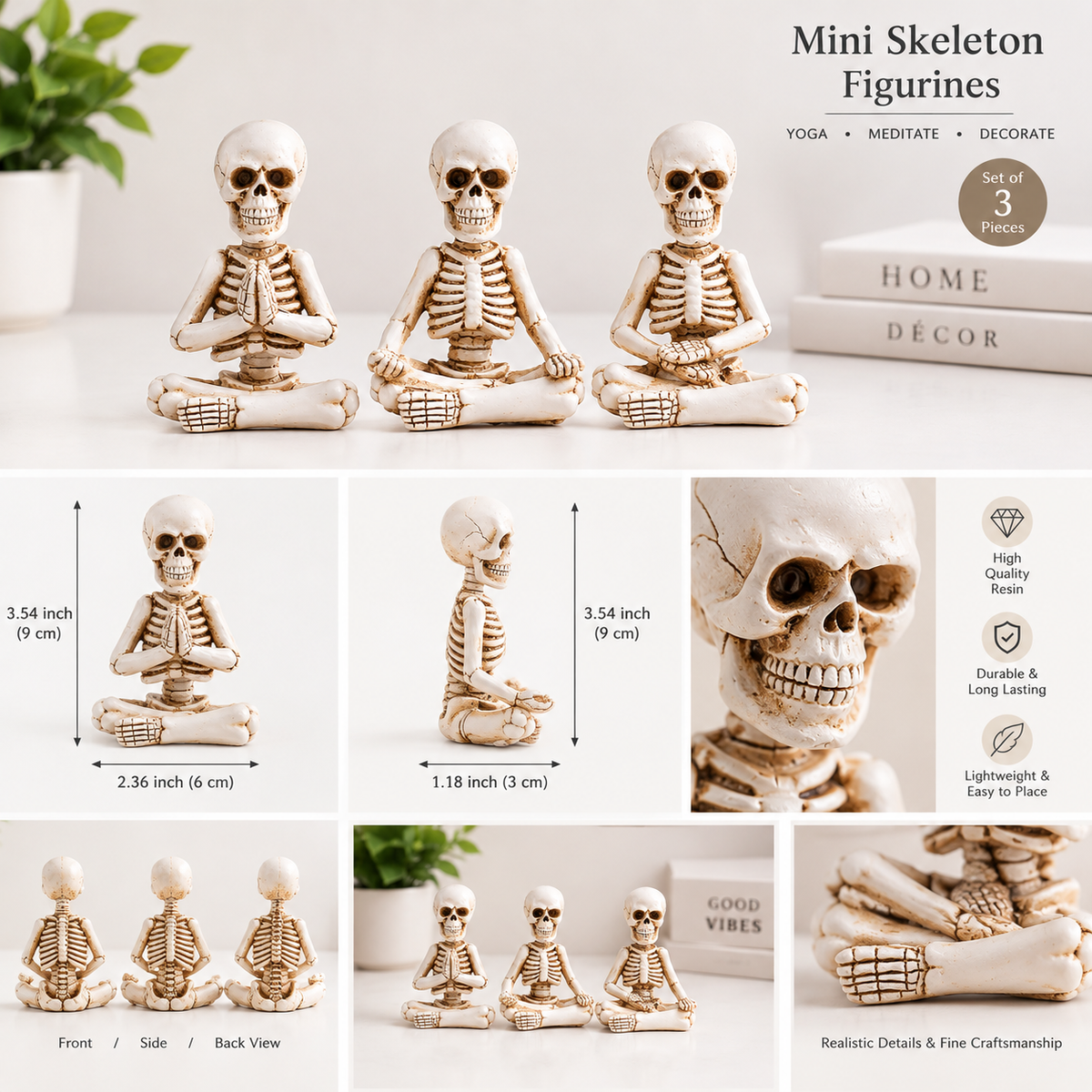 Desktop Meditation Skull Decoration Halloween Home