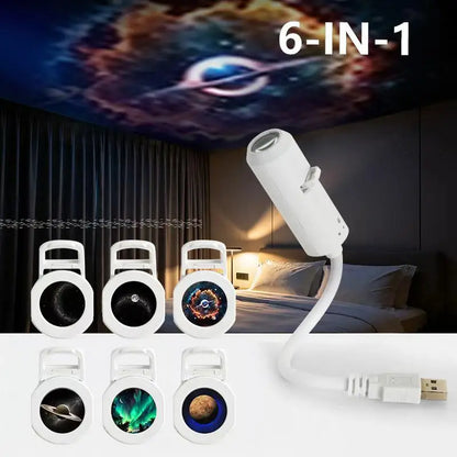 Galaxy Projector Night Light 360° Rotate LED Starry Sky Ambient Lamp For Party Home Decoration