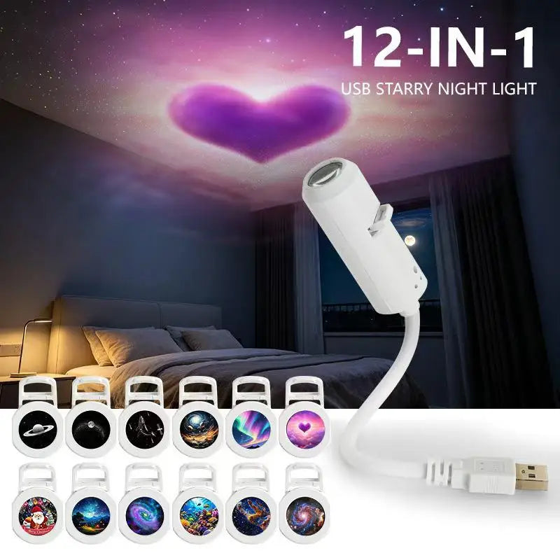 Galaxy Projector Night Light 360° Rotate LED Starry Sky Ambient Lamp For Party Home Decoration