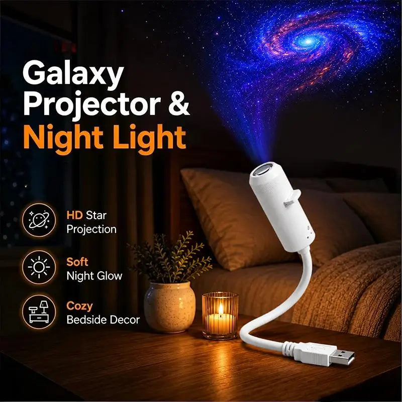 Galaxy Projector Night Light 360° Rotate LED Starry Sky Ambient Lamp For Party Home Decoration